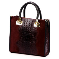 Kožená kabelka Luka 26-072 CROCO - bordo