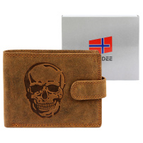 Peněženka Nordee L895 SKULL - hnědá